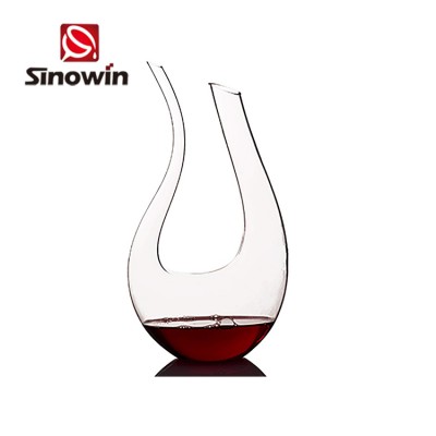 Customized Logo Crystal Wine Decanter U Shape 1800ml Wine Aerator Decanter